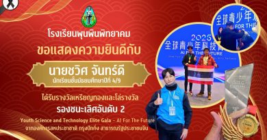 รางวัลเหรียญทองและโล่รางวัลรองชนะเลิศอันดับ 2Youth Science and Technology Elite Gala – AI For The Future